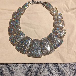 Sassy Jones Olivia Bib Silver statement bib necklace